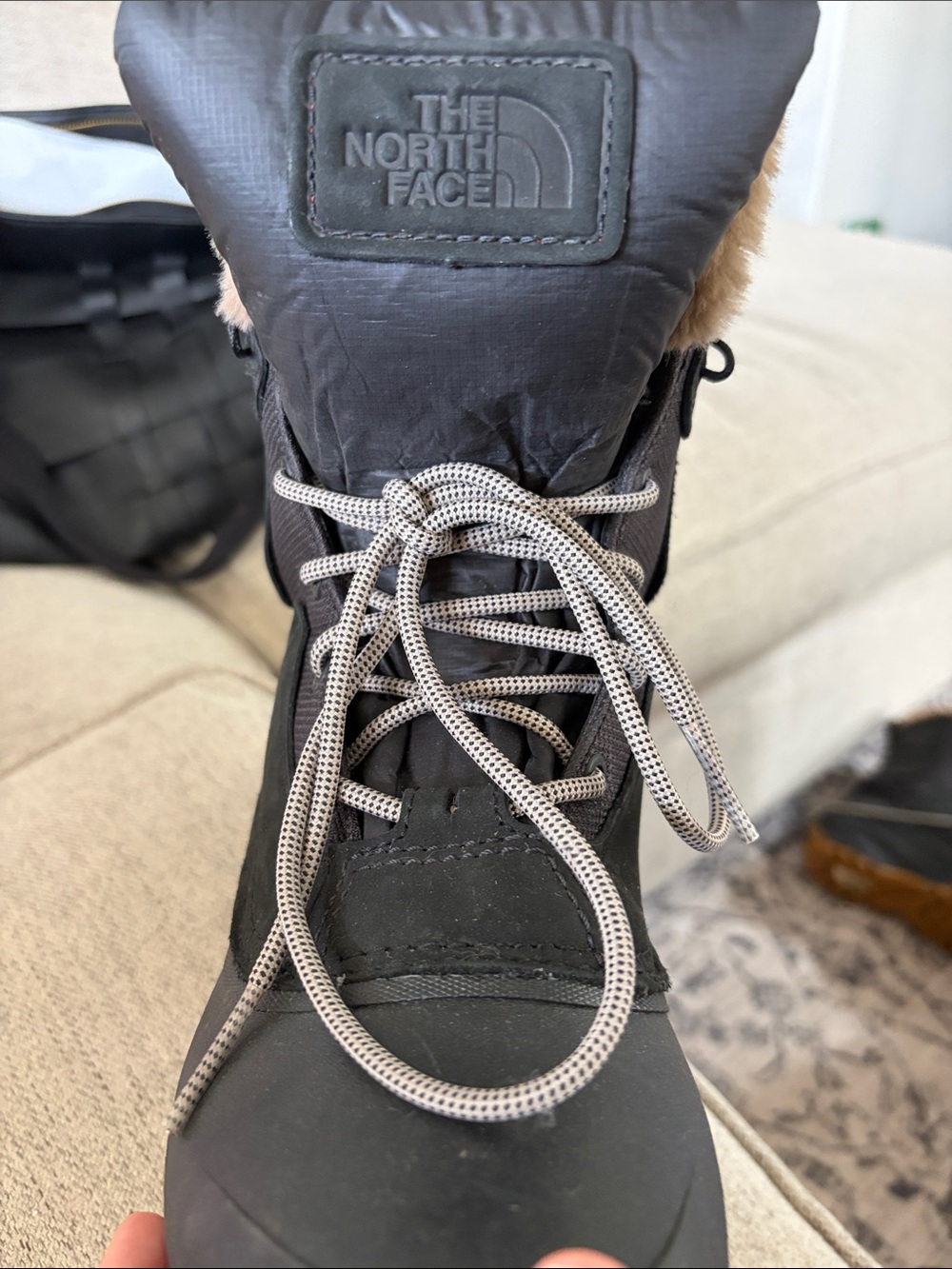 The North Face ThermoBall Luxe Lace Up Waterproof Boots Black Winter Boots